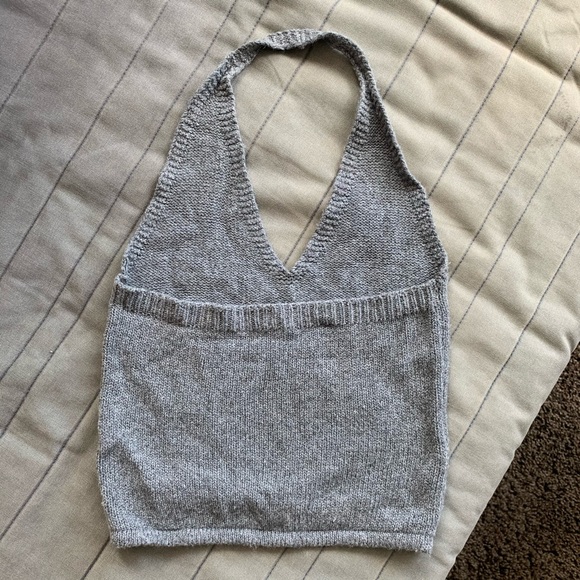 TWO Brandy Melville halter knitted and cotton crop tops OS - Picture 4 of 5